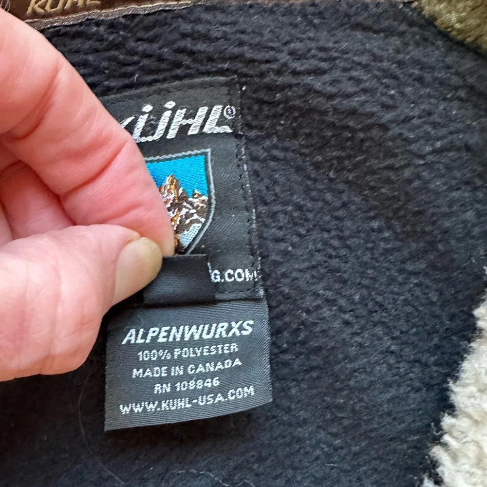 Kuhl Men’s ALPENWURX™ Fleece Full Zip Jacket Green Brown Size XL